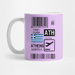 Athens Greece travel ticket Mug